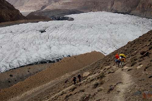 Climb to camp at 3500m on Yazghil Sar