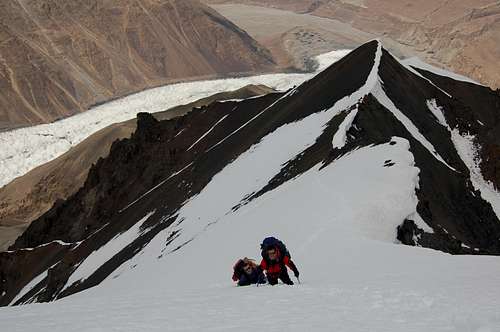 Climbing to high camp (5100m)