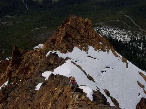 Climbing the West Ridge in...