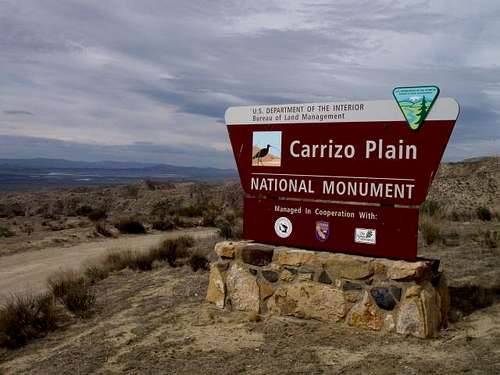 Carrizo Plain NM Sign