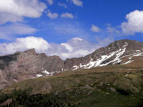 Bierstadt and Sawtooth from the pass