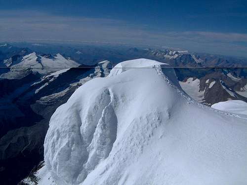 Snow mound on the summit of Mount Robson