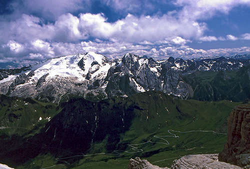 Marmolada from the summit of Piz Boe