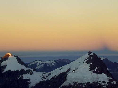 Sunset from Colin Todd hut, Mt Aspring NP NZ. Feb 06