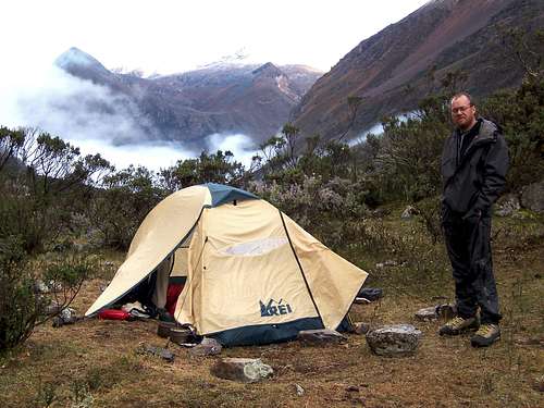 Maparaju Base Camp, waiting for weather to clear