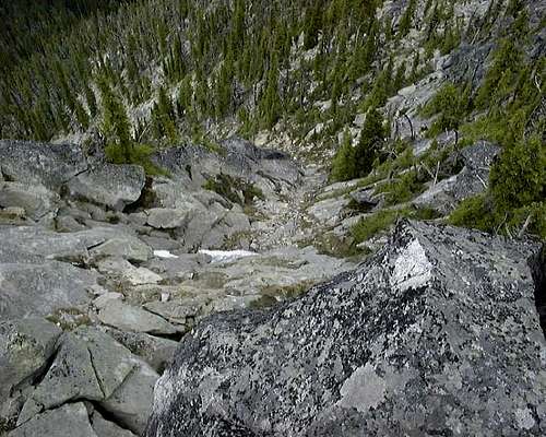 The steep upper section of...