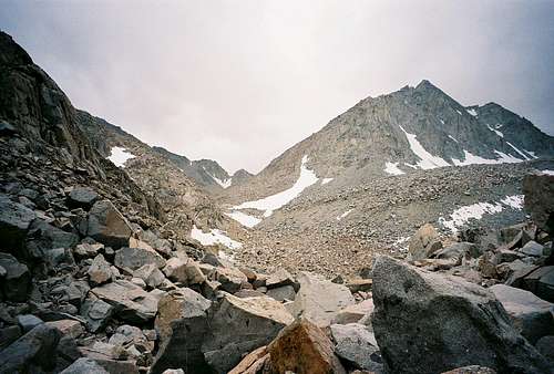  Talus field and Mount Johnson, Central Sierra Nevada Range.