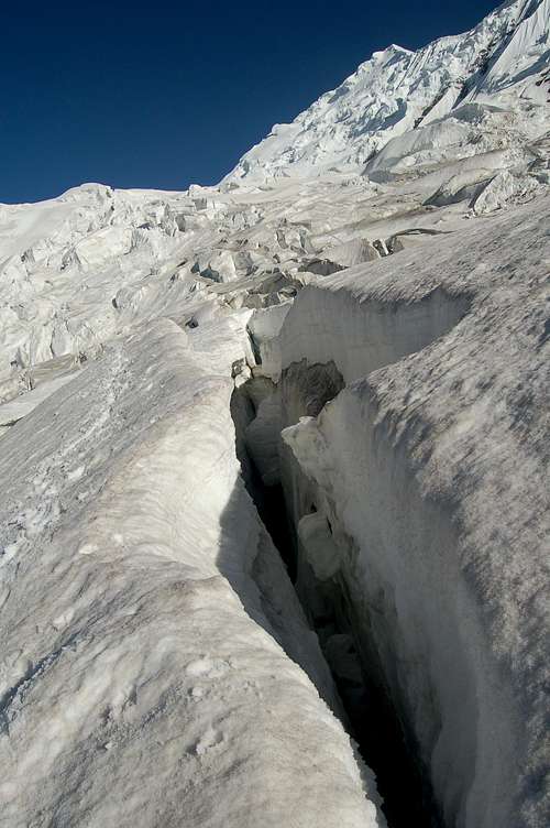 Crevasse near the base of Haigutum East