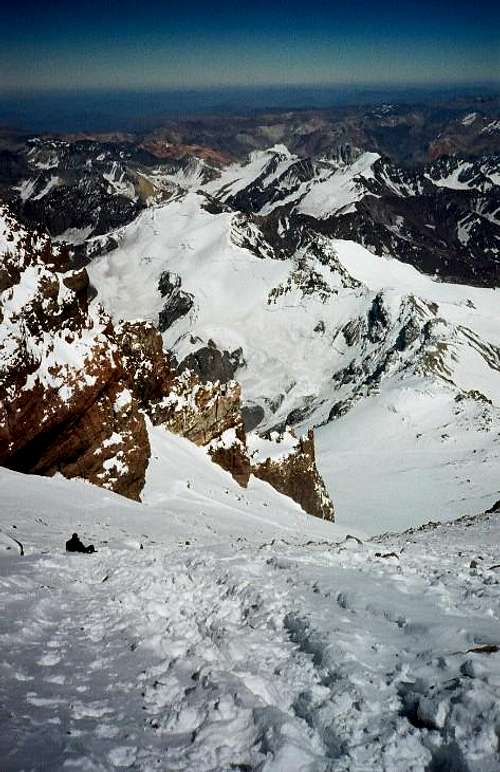 Looking down the canaleta on normal route