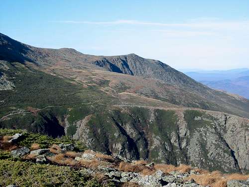 Looking over Tuckerman Ravine to the alpine garden and Huntington Ravine, from Boott Spur