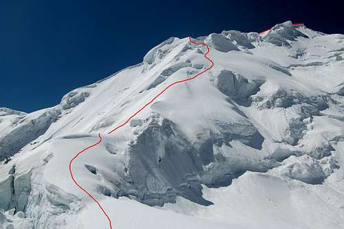 Route to summit from high camp