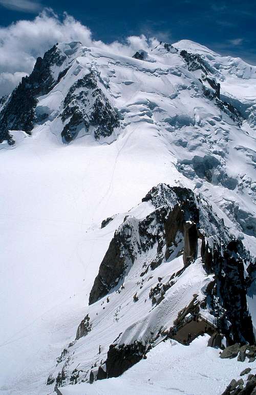Mont Blanc du Tacul and Aiguille du midi Cosmic ridge