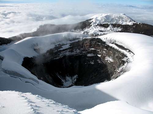 cotopaxi's double crater at 5890 m