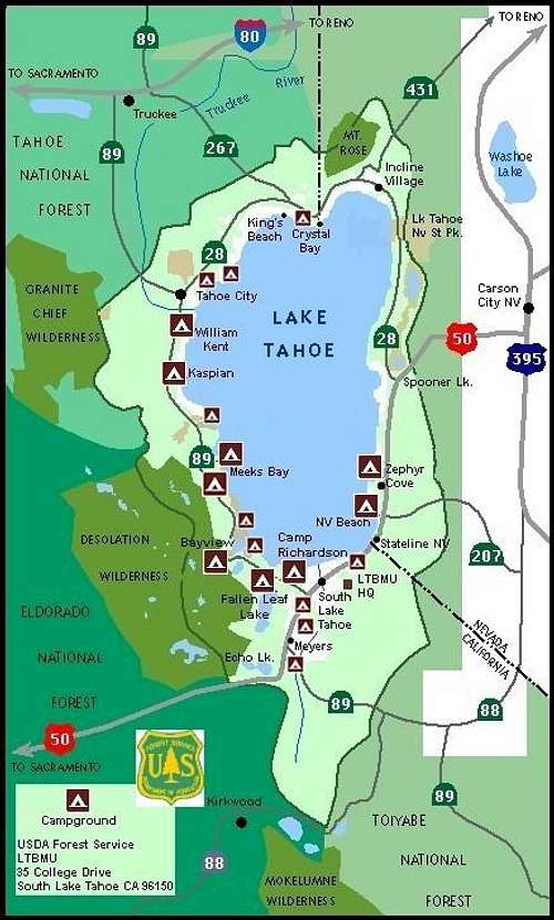 Lake Tahoe Basin Map