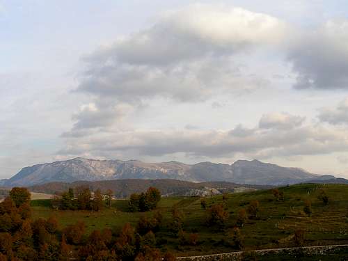 Treskavica mountain , view from Bobovica village , october 2006