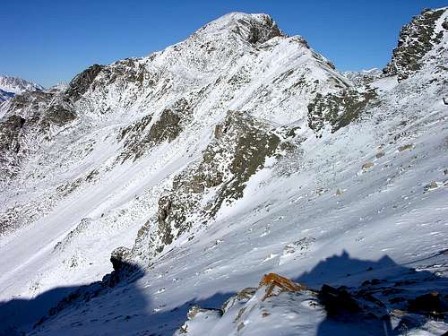 Monte Rosso di Vertosan (2943m) seen climbing Punta Leisse (2771m)