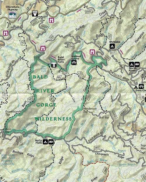 Bald River Gorge Map