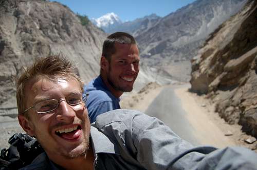 Minibus ride back to Aliabad, capital of Hunza after the climb. Riding on the roof is the only way to travel!