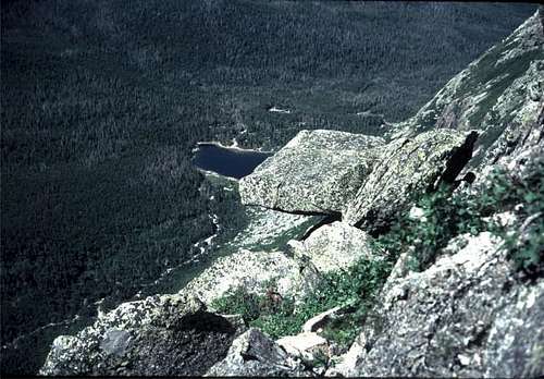 Chimney Pond from the top of...