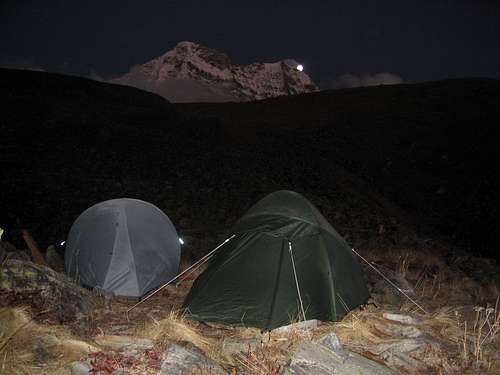 Camping on edge of Nanda Devi Sanctuary.