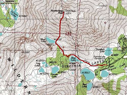 Dunderberg Peak's Southwest Slopes Route