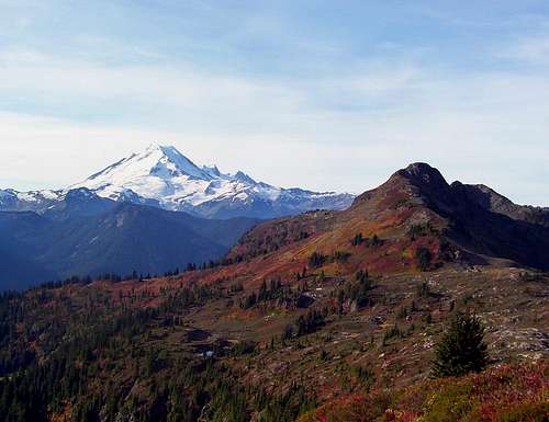 Mount Baker and an unnamed peak
