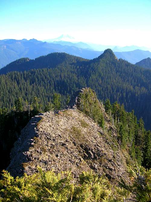 looking back down the ridge