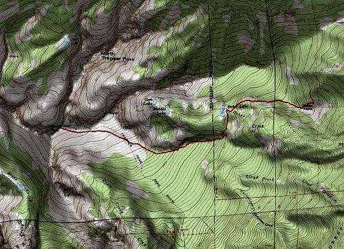 3D Topo of Baker Lake Ridgeline Route