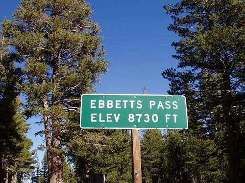Ebbetts Pass Sign