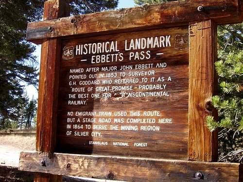 Ebbetts Pass Historical Sign
