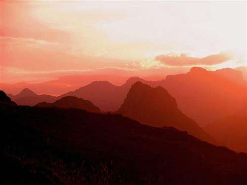 Sunset landscape from Susarón peak
