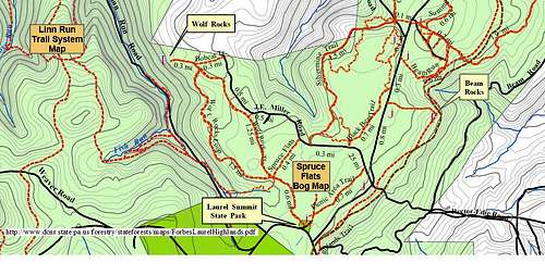 The Rocks Area Trail Topo Map