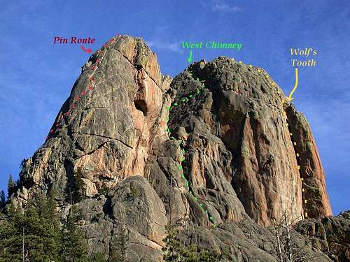 Rock Climbing Routes on Twin Owls