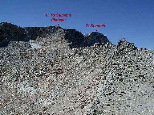 The East Ridge and the summit...