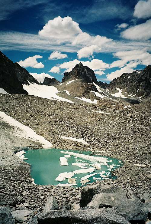 Glacial pool at the base of the Palisade Glacier