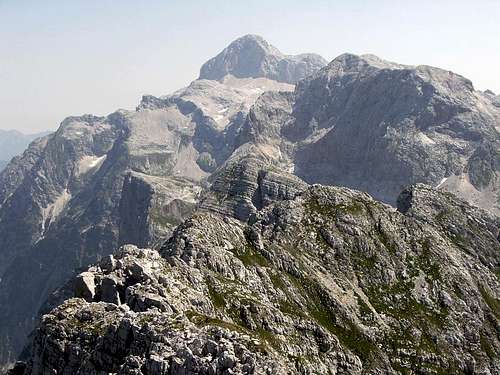 Triglav from summit of Veliko Spicje