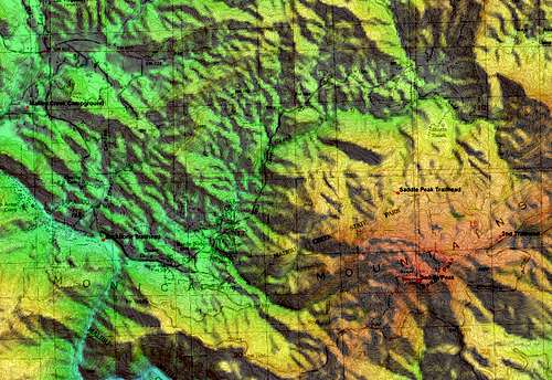 Saddle Peak Topo Map