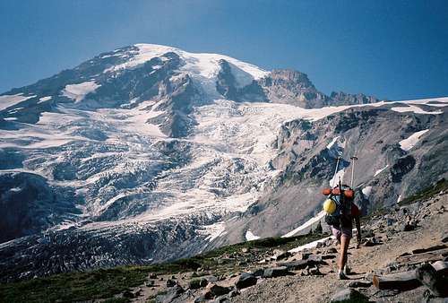 On the trail to Camp Muir, August 1986