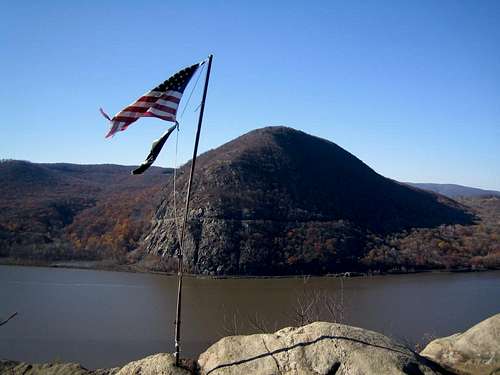 flag with Storm King in the background