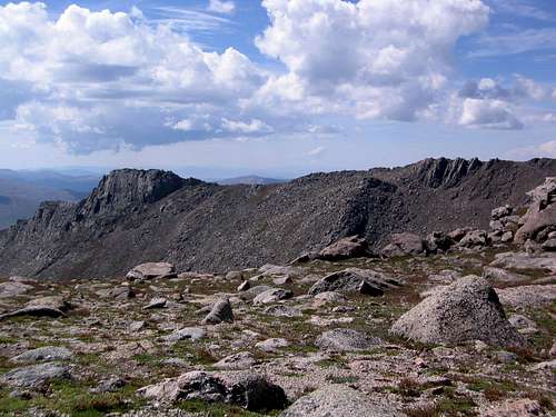 Bierstadt's west ridge route from the Evans-Spalding saddle