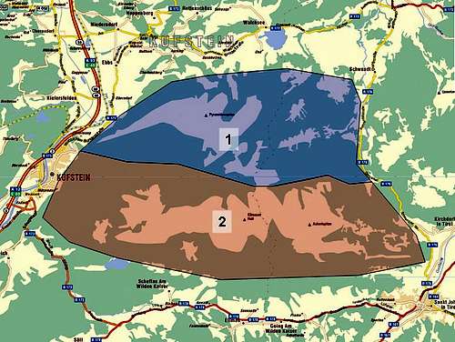 Overview map of Kaisergebirge