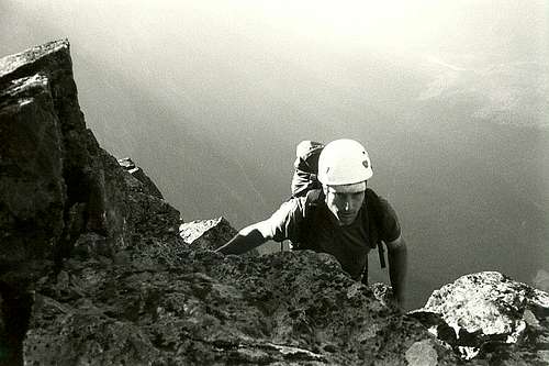 Steve approaching the summit