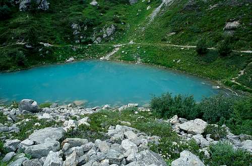 Small lake along Morteratsch Glacier moraine