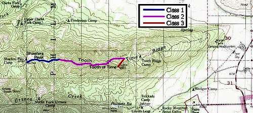 Shaefer's Pass Route to the Tooth of Time