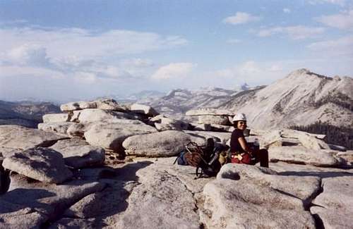 Tired Shirley on the summit...