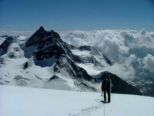 Jungfrau seen from ascending Mönch via westridge