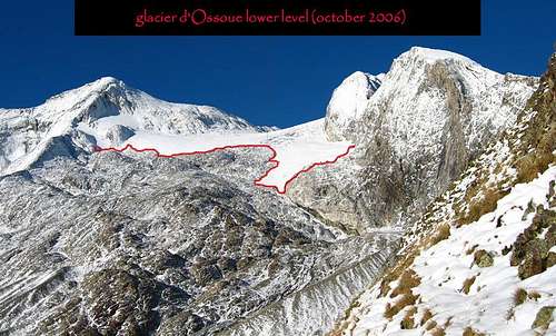 glacier d'Ossoue lower level in october 2006