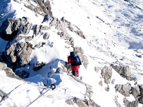 Winter ascent via ferrata Hindelang