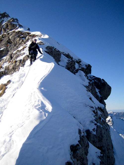 Winter climb of the Via Ferrata Hindelang / Hindelanger Klettersteig