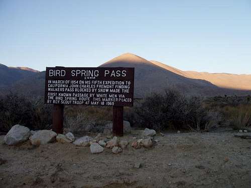 Bird Spring Pass Historic Sign